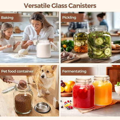 ComSaf Glass Jars with Airtight Lid 0.7 Gallon, Wide Mouth Mason Jars, Canning - Image 6