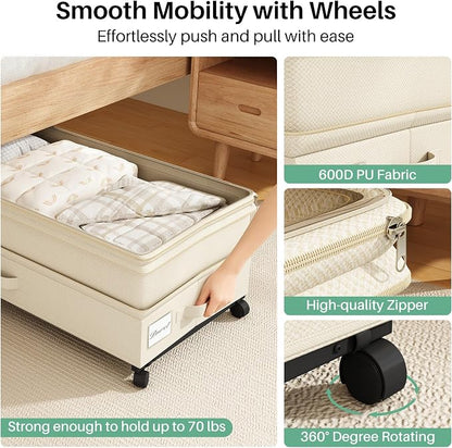 Kitstorack 4 Pack Height-adjustable Under Bed Storage - Image 4