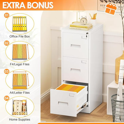 INTERGREAT 3 Drawers File Cabinet - Image 3