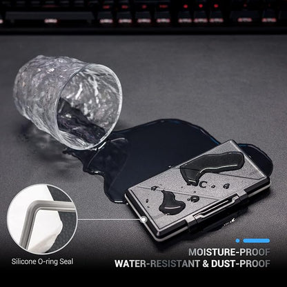 4 Slots CF Card Holder, Water-Resistance Anti-Shock Compact Flash Card Case - Image 4