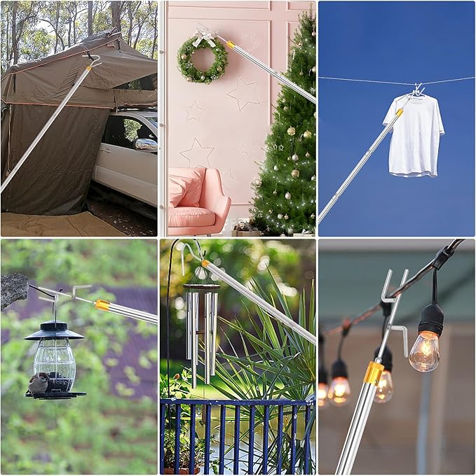 Clothes Hook Pole, 29-71" Adjustable Extension Clothing Hook Pole | Closet Hook - Image 7