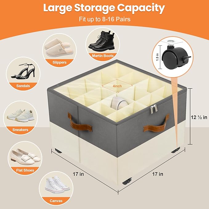 Shoe Organizer for Closet, Shoe Storage Organizer - Image 3