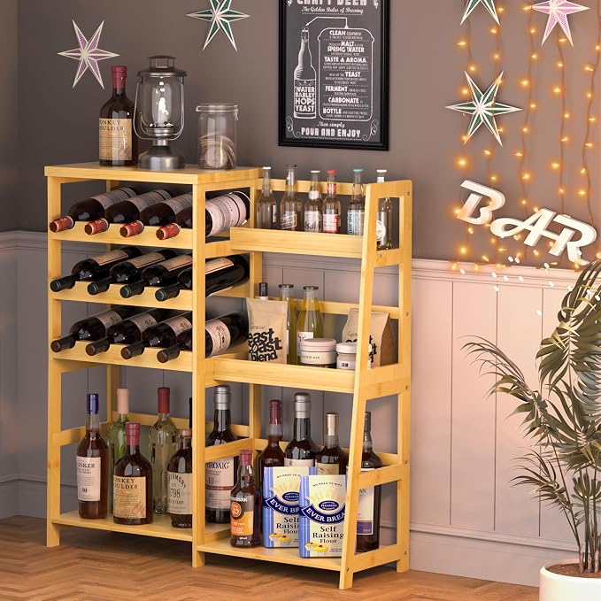VASMIA Versatile Liquor Stand for Home Bar, Wine Rack Freestanding Floor - Image 3