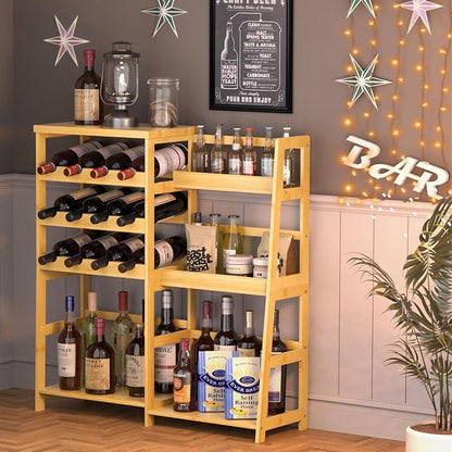 VASMIA Versatile Liquor Stand for Home Bar, Wine Rack Freestanding Floor - Image 3