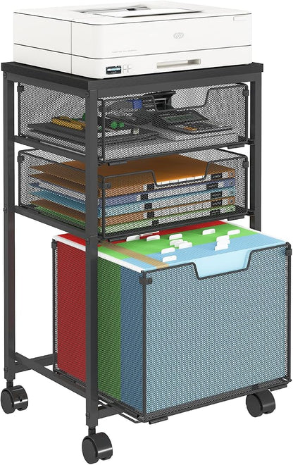 Sbanmao Rolling File Cart with 3 Drawers, Filing Cabinet, Hanging Folder Holder - Image 8