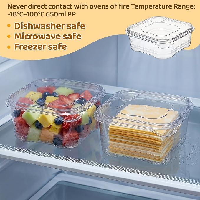 Cheese Container for Refrigerator 2 Pcs Reusable Sliced Cheese Container Clear - Image 5