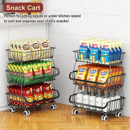 3-Tier Rolling Pantry Cart - Image 4