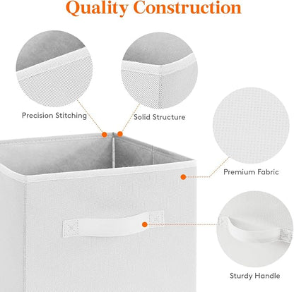 Lifewit Storage Cubes, 11 Inch Organizer Bins, 18L White, 6 Packs | Foldable - Image 3