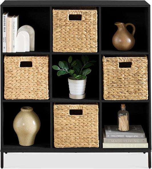 Best Choice Products 9-Cube Bookshelf, 3-Tier Wood Storage Bookcase W/Legs by Unknown