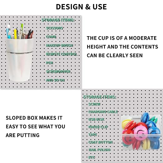 Kuhome 6 Sets Pegboard Bins and Cups - Image 2