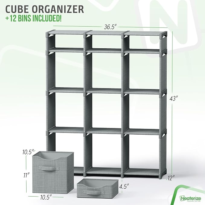 12 Cube Closet Organizers And Storage | Includes All Storage Cube Bins | Easy - Image 3