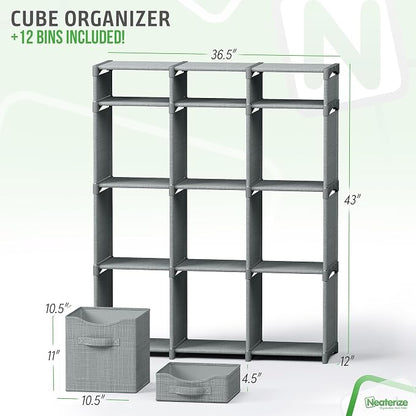 12 Cube Closet Organizers And Storage | Includes All Storage Cube Bins | Easy - Image 3