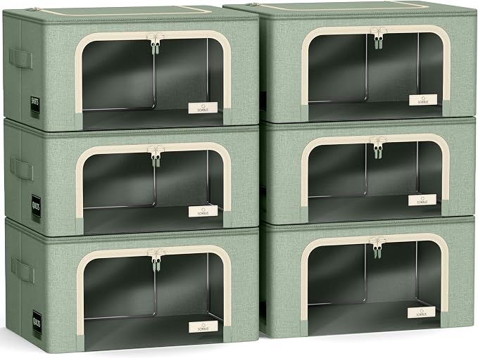 Sorbus Storage Bins with Metal Frame - Image 7
