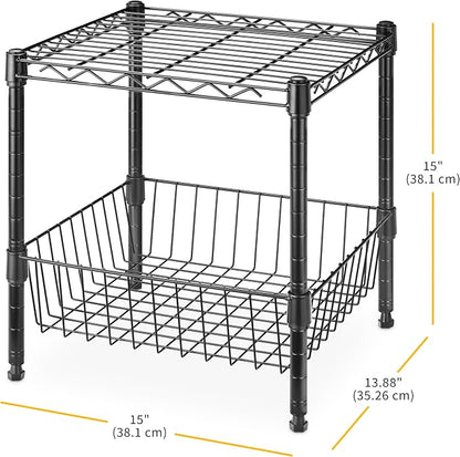 Whitmor 2 Tier Metal Storage Shelves, Heavy Duty Shelf - Image 3