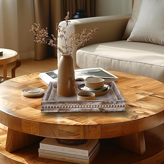 MAONAME Wood Serving Tray, Farmhouse Wooden Tray - Image 5
