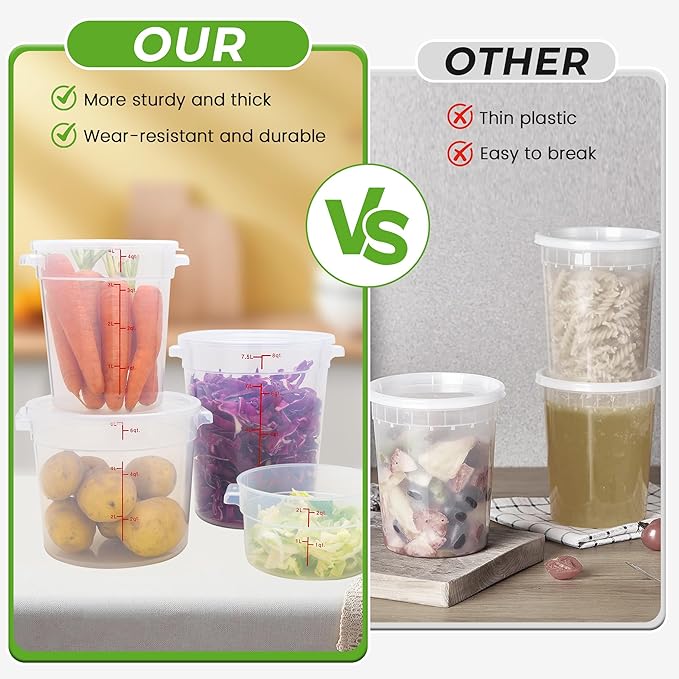 4 Pack Round Food Storage Containers - Image 3
