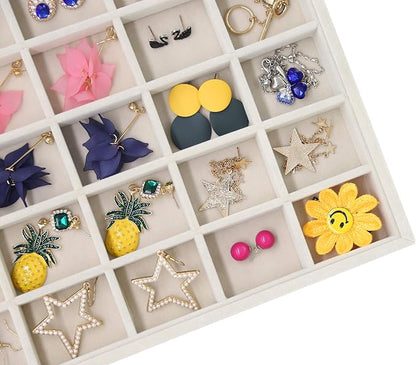 Stratalife 30 Grid Jewelry Organizer Tray, Stackable Drawer Earring Organizer - Image 4