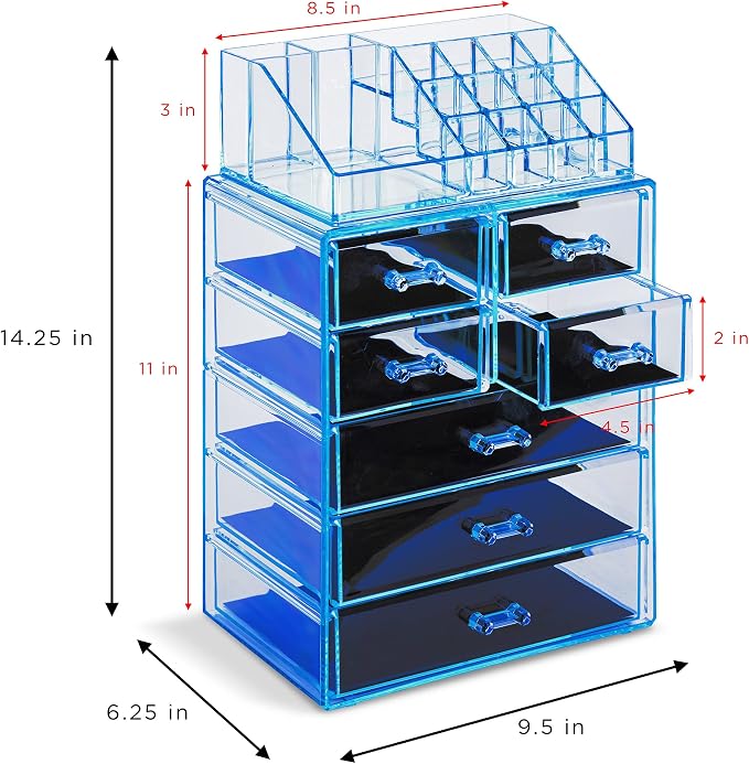 Sorbus Clear Cosmetic Makeup Organizer - Image 4