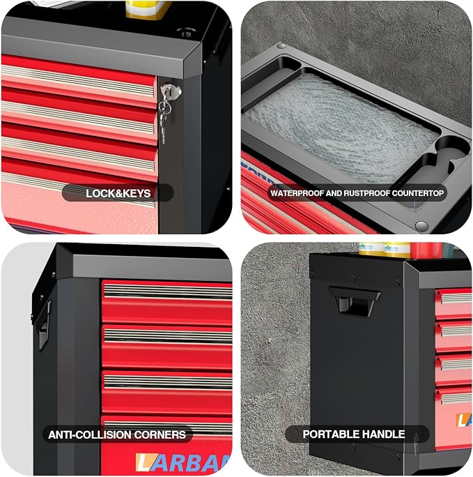 LARBANKE Portable 4-Drawer Tool Box - Image 5