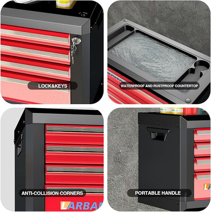 LARBANKE Portable 4-Drawer Tool Box - Image 5
