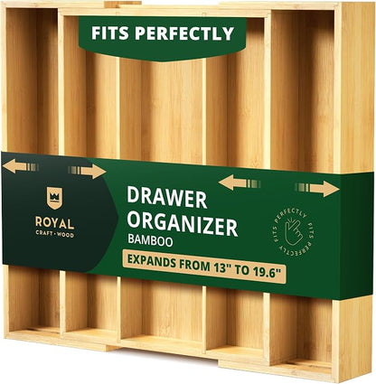 ROYAL CRAFT WOOD Luxury Bamboo Kitchen Drawer Organizer by ROYALCRAFTWOOD