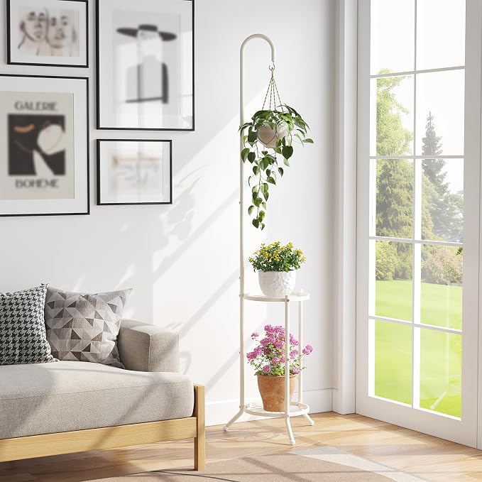 Hanging Plant Stand Indoor Outdoor, 2-Tier Plant Stand - Image 2