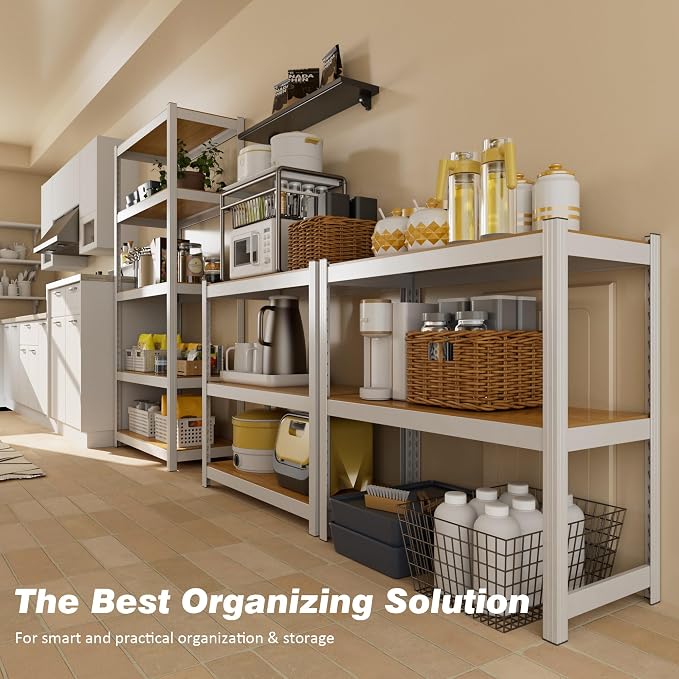 5 Tier Storage Shelves White Metal Garage Shelving 24"W x 16"D x 60"H | Heavy - Image 9