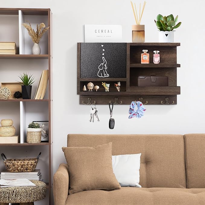 WEWEOW Key Holder for Wall, Mail Organizer Wall Mount - Image 5