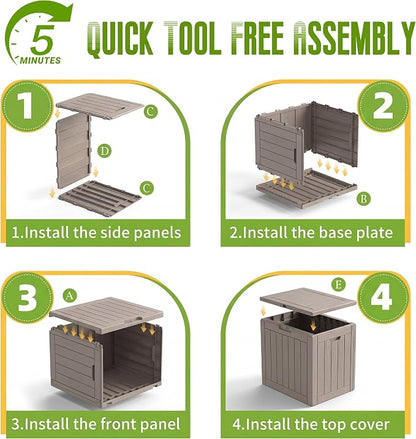 Vixzen 35 Gallon Deck Boxes Outdoor Waterproof, Lockable Resin Storage Box - Image 5