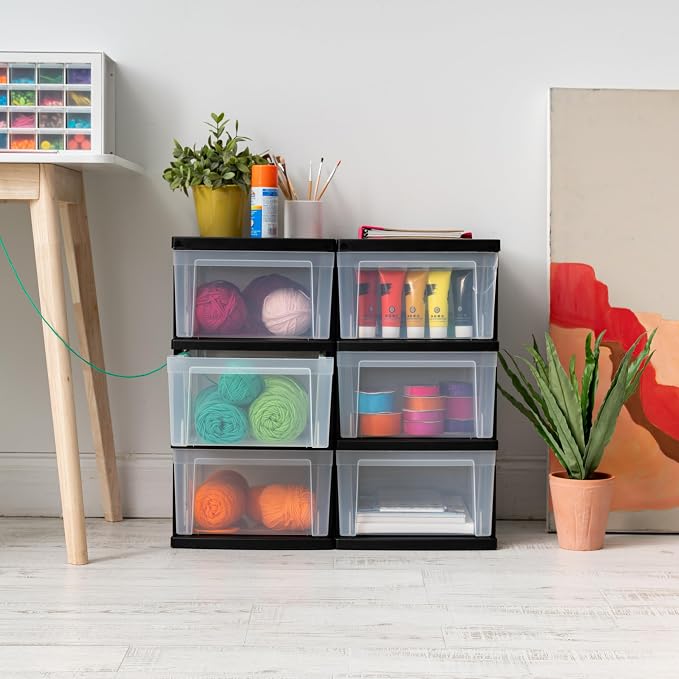 IRIS USA 3-Drawer Slim Narrow Storage Organizer, school essentials, beauty items - Image 2