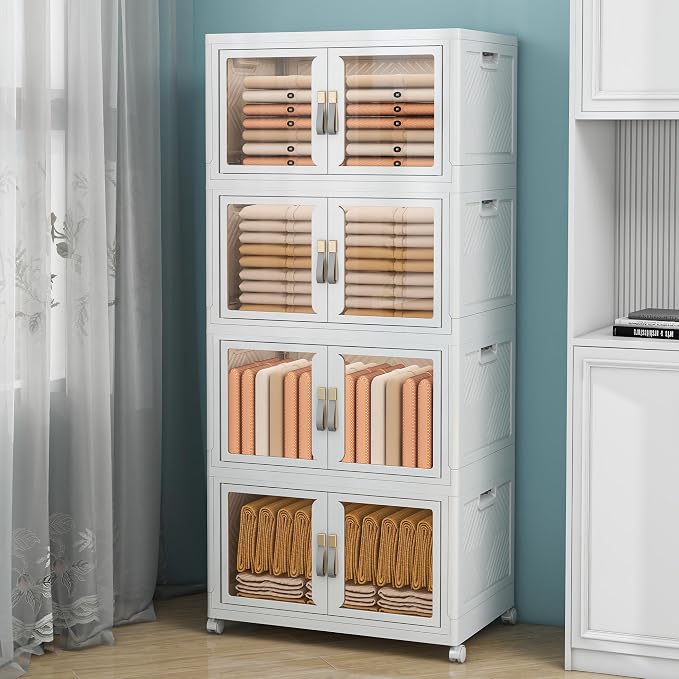 Large Clear Stackable Storage Bins by Unknown