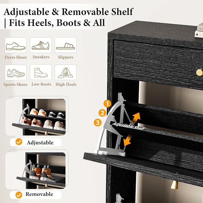 Nicetree Shoe Cabinet for Entryway, Slim Shoe Rack - Image 5