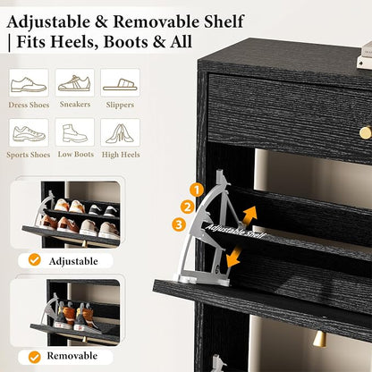 Nicetree Shoe Cabinet for Entryway, Slim Shoe Rack - Image 5
