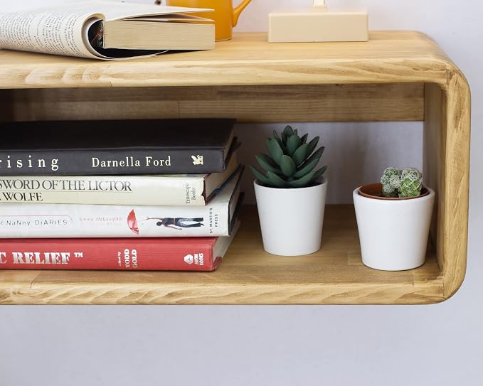 Floating Nightstand Wooden, Bedside Table, Nightstand Shelf, Wall Mounted - Image 4