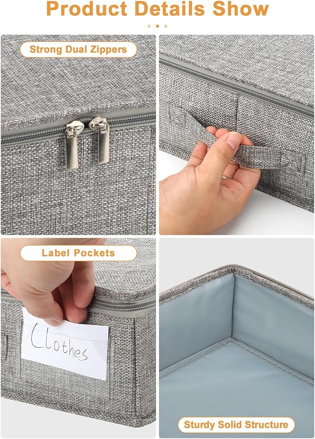 punemi Low Profile Under Bed Storage, 4 Inch Height Underbed Storage Containers - Image 6
