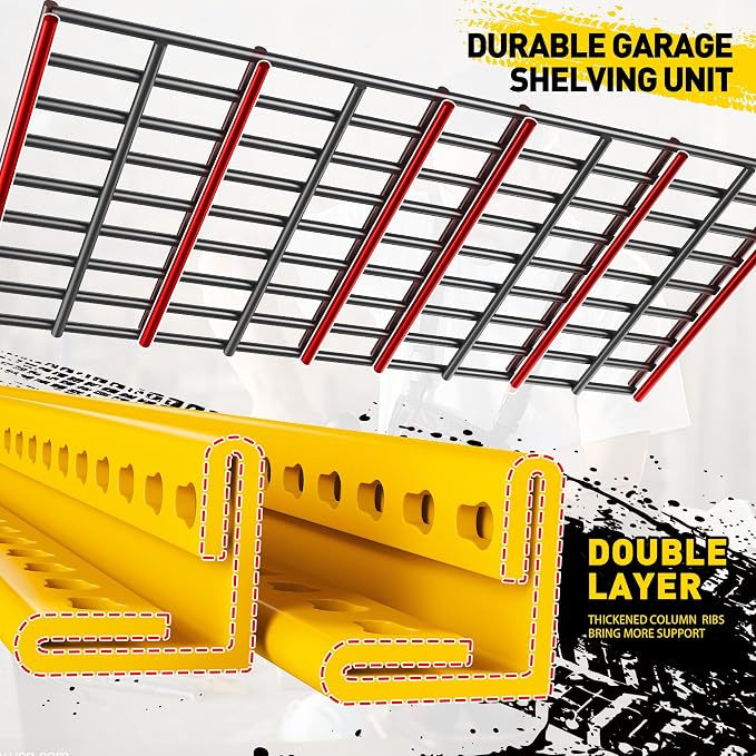 REIBII Garage Shelving Load 3000LBS, 5-Tier Storage Shelves, Adjustable Heavy - Image 6