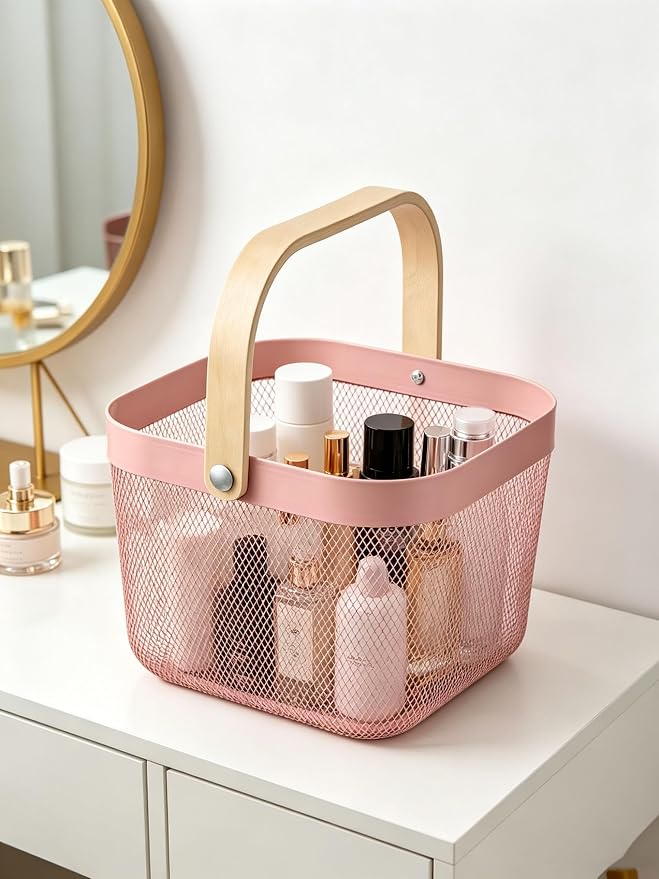 AJIODA Metal Mesh Steel Basket, Storage Organizer Basket Multi-functional - Image 3