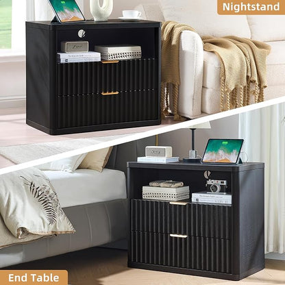 LEYAOYAO 31" Wide Fluted Nightstand - Image 9