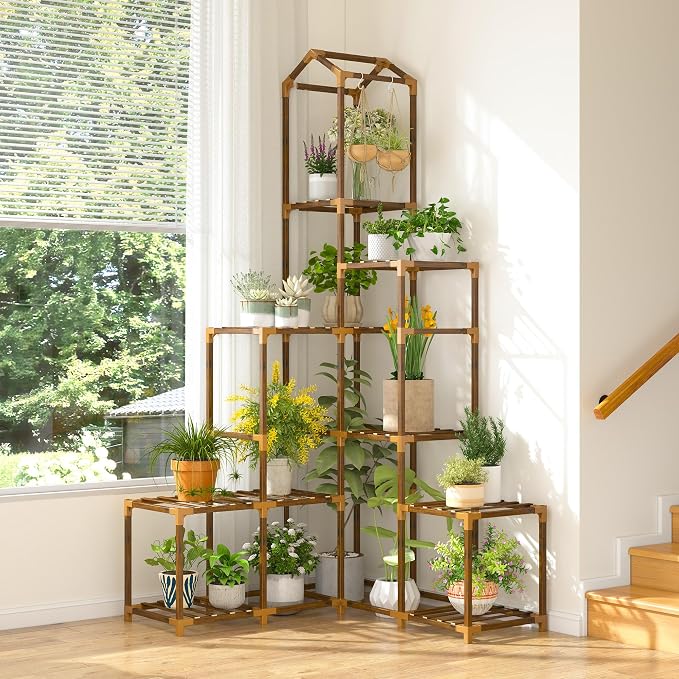 EnHomee 64.2" Corner Plant Stand Indoor Tall Plant Shelf - Image 5