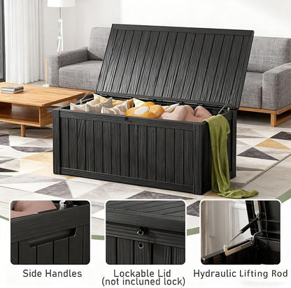 Outdoor Storage Box, Resin Deck Boxes Indoor and outdoor, Waterproof Storage - Image 4