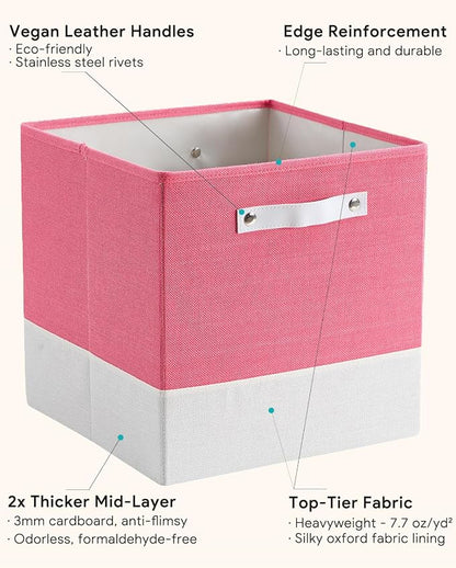 Storage Cube Bins | 7.7 oz/yd² Fabric Cubby Organizer Baskets - Image 5