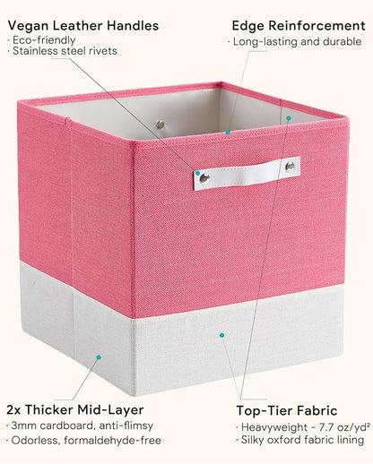 Storage Cube Bins | 7.7 oz/yd² Fabric Cubby Organizer Baskets - Image 6