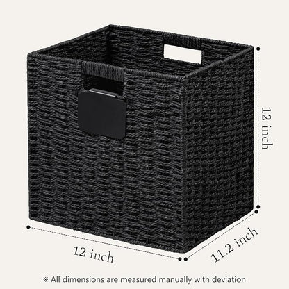UBBCARE 4 Pack Wicker Basket, 12×12 Storage Cubes - Image 2