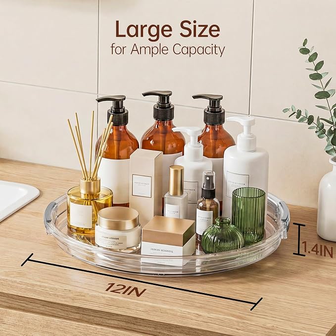 LAMU 12 Inch Lazy Susan Turntable, 360° Rotating Organizer Storage - Image 2