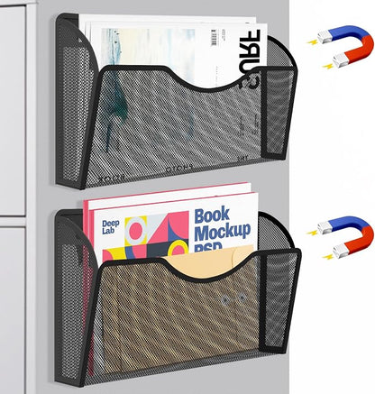 Magnetic File Holder 2 Pockets File Folder Organizer, Office Hanging Magazine - Image 8