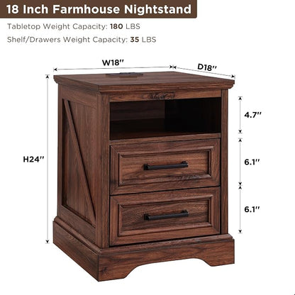 ACCOHOHO 18" Farmhouse Nightstand - Image 2