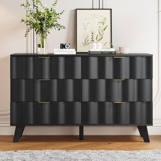 6 Drawer Dresser, Modern Fluted Storage Dresser by EnjoyaWarmandCozyLife