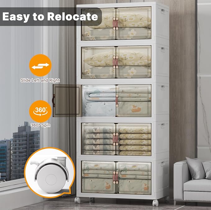 UAMFURI Stackable Storage Bins, 875QT Collapsible Drawers - Image 4