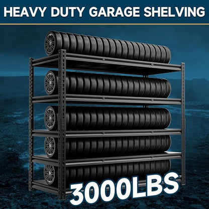 5-Tier 60”D X 24”W X 72”H Heavy Duty Shelving 3000LBS Garage Storage Rack Heavy - Image 4