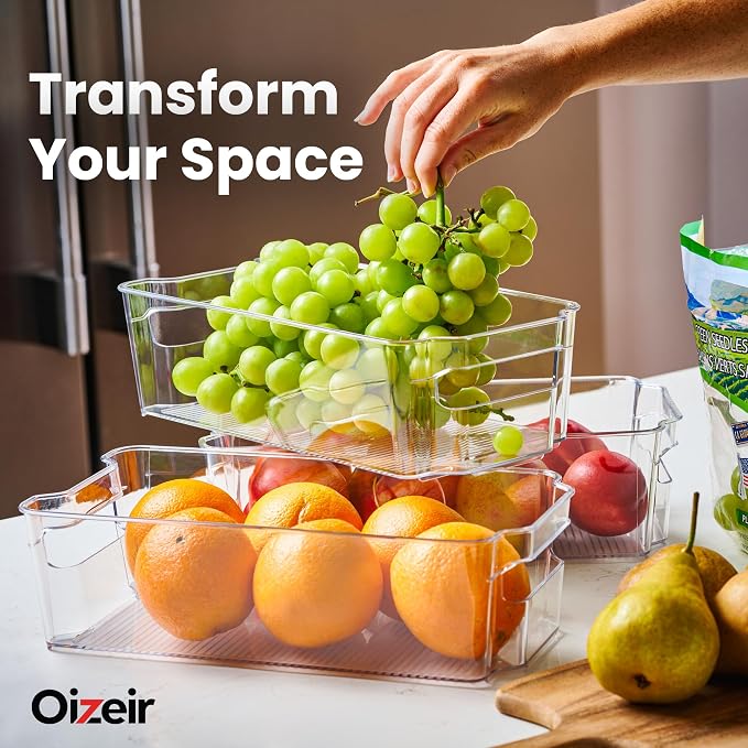 Oizeir 8 Pack Clear Plastic Storage Bins - Image 6